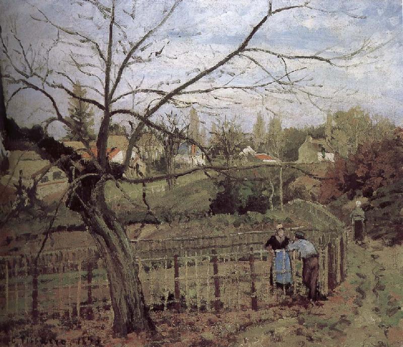 Camille Pissarro fence Norge oil painting art
